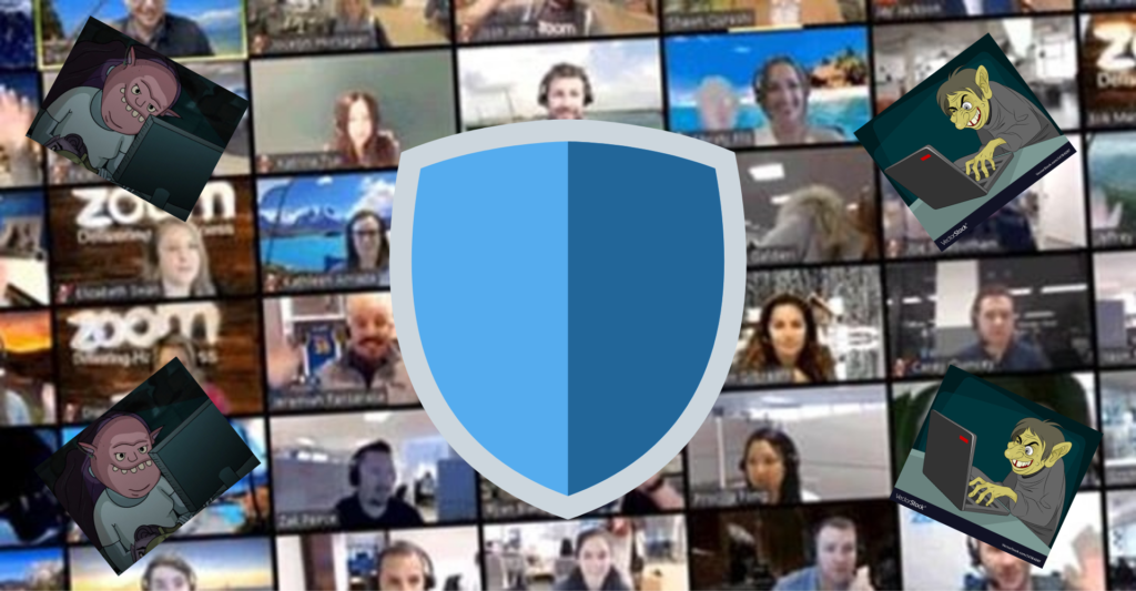 Shield protecting digital meetings from trolls